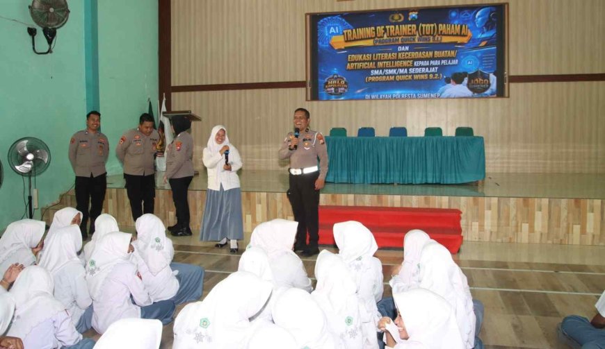 Polresta Sumenep Ajak Pelajar Cerdas dan Bertanggung Jawab Hadapi Era Kecerdasan Buatan