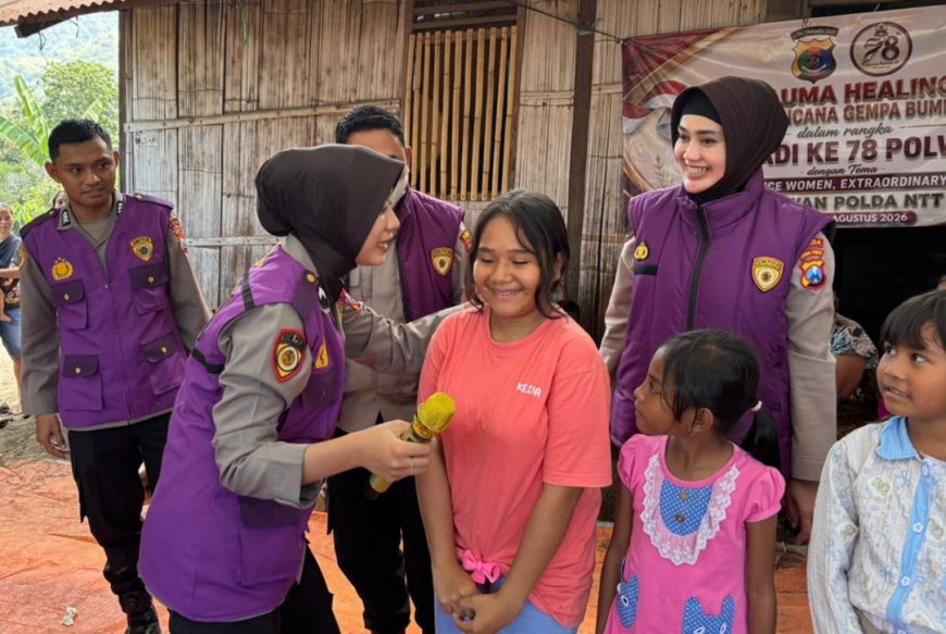 Tim Trauma Healing Polda Jatim Bantu Pulihkan Warga Terdampak Gempa NTT
